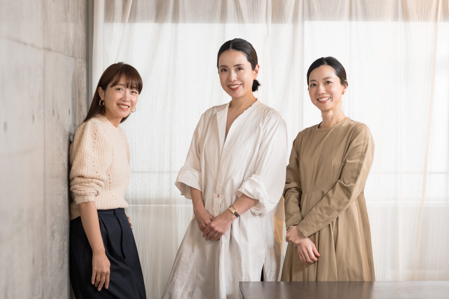 Effora director田口まさ美と。無心に料理すると、邪念が消え心が軽くなるというのが、3人の共通点。